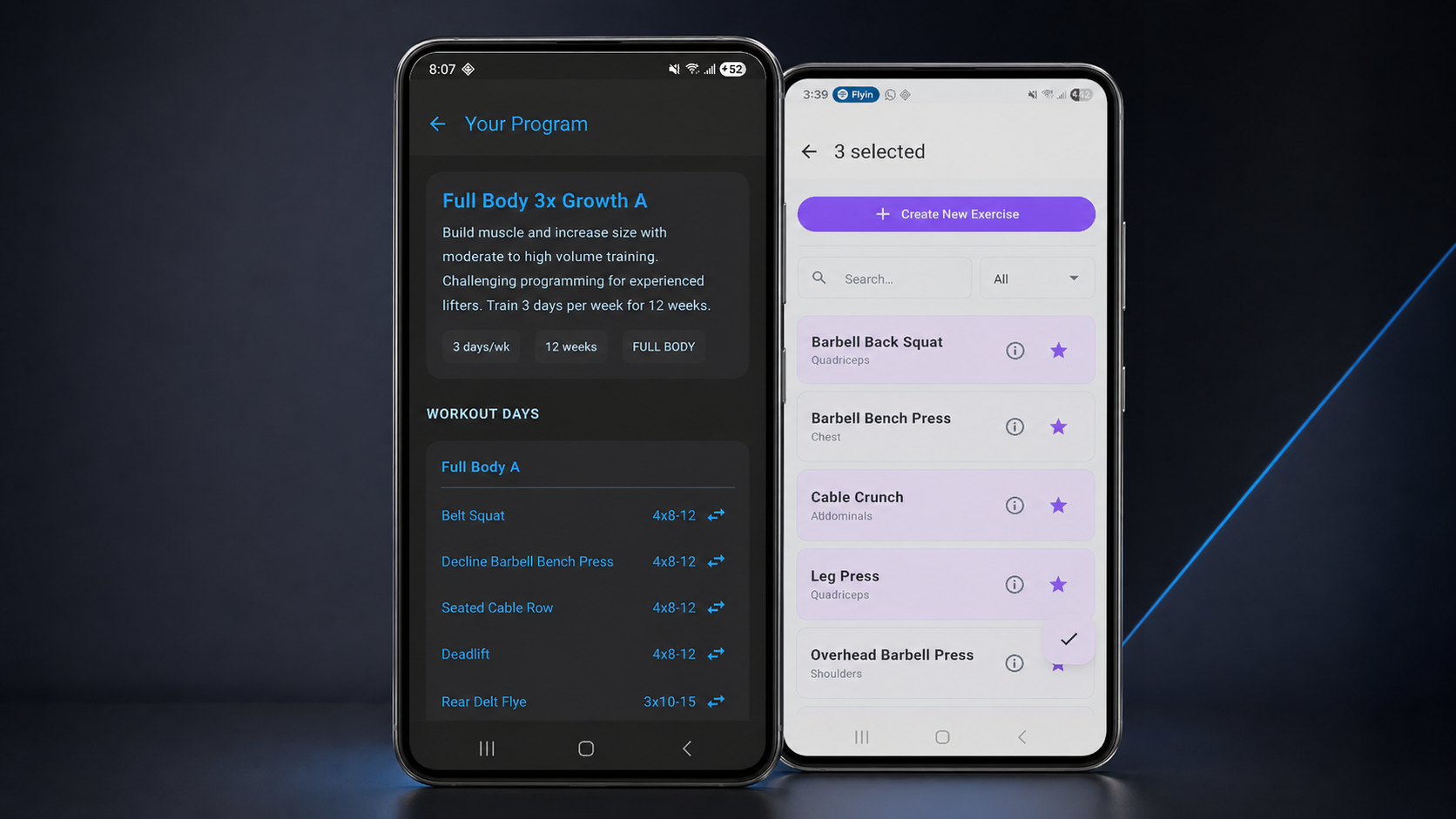 Kilo program builder and exercise library